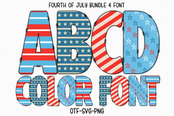 Celebrate with Vibrant Design: Fourth of July Color Font