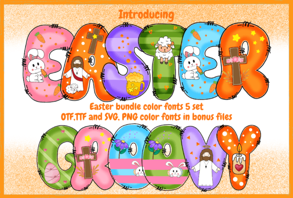 Discover Easter Groovy: A Charming Color Font for Vibrant Designs