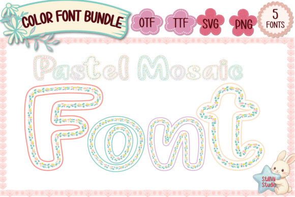 Pastel Mosaic Font Bundle: A Cozy Design Toolkit