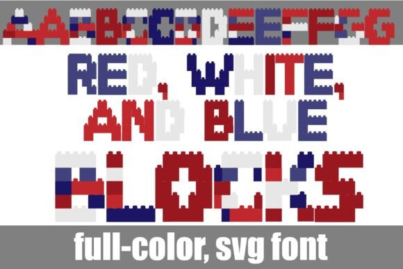 Red, White, and Blue Blocks: A Bold Typography Asset