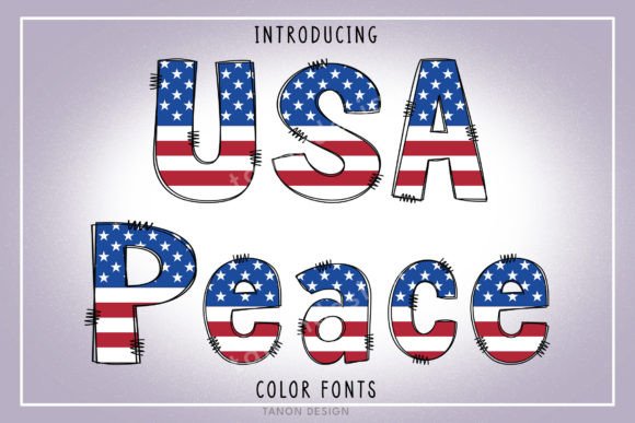 USA Peace: A Hand-Drawn Design for Patriotic Projects